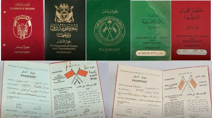 Vintage UAE passports before 1971